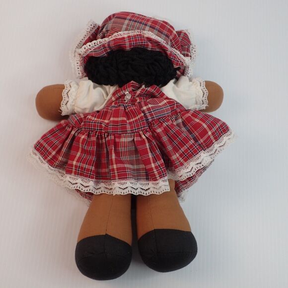 African American Ethnic Black PANSY SUNSHINE  Cloth Doll Red Plaid Dress RARE - Picture 5 of 7